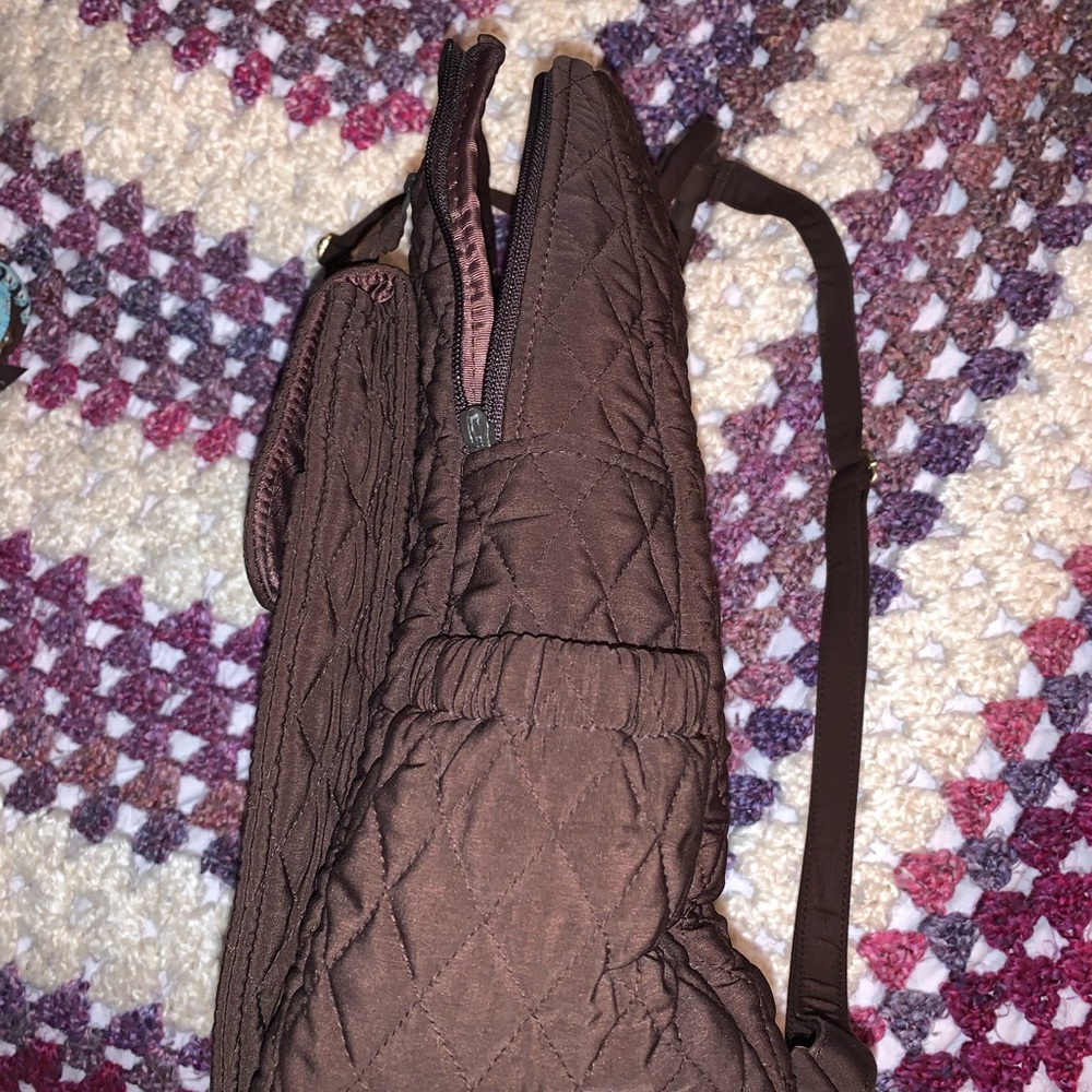 Vera Bradley backpack brown quilted pattern - Picture 3 of 16
